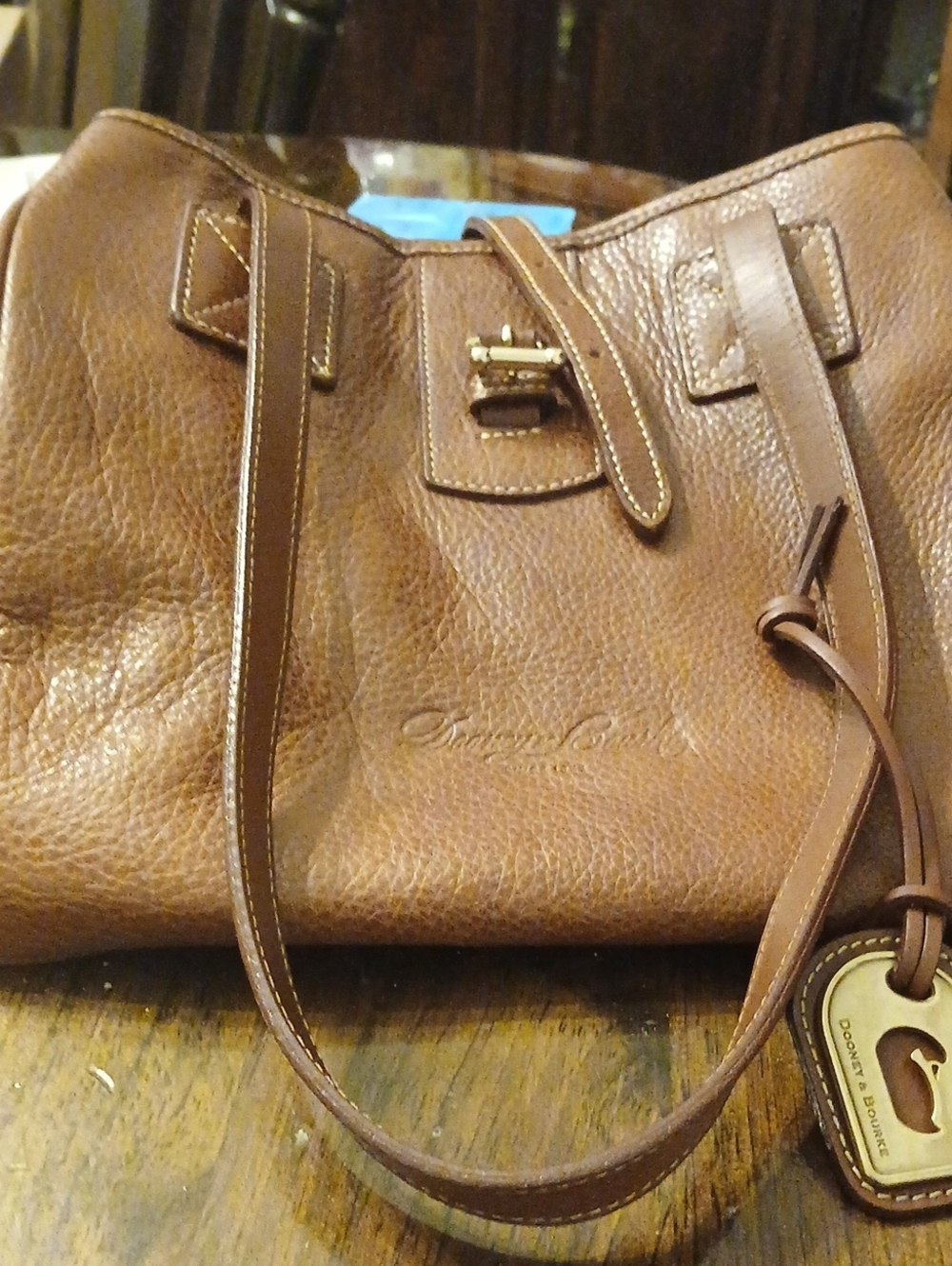 Dooney & Bourke Brown Pebbled Leather Shoulder Bag